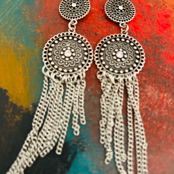 COWGIRL COASTAL SILVER DANGLE EARRINGS! 🤠 - Picture 2 of 2